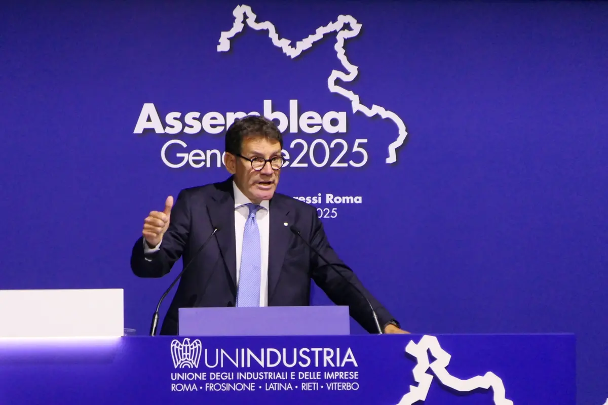 Il presidente di Unindustria, Giuseppe Biazzo, all\\'Assemblea generale di Unindustria al Palazzo dei Congressi a Roma. , Agenzia Nova
