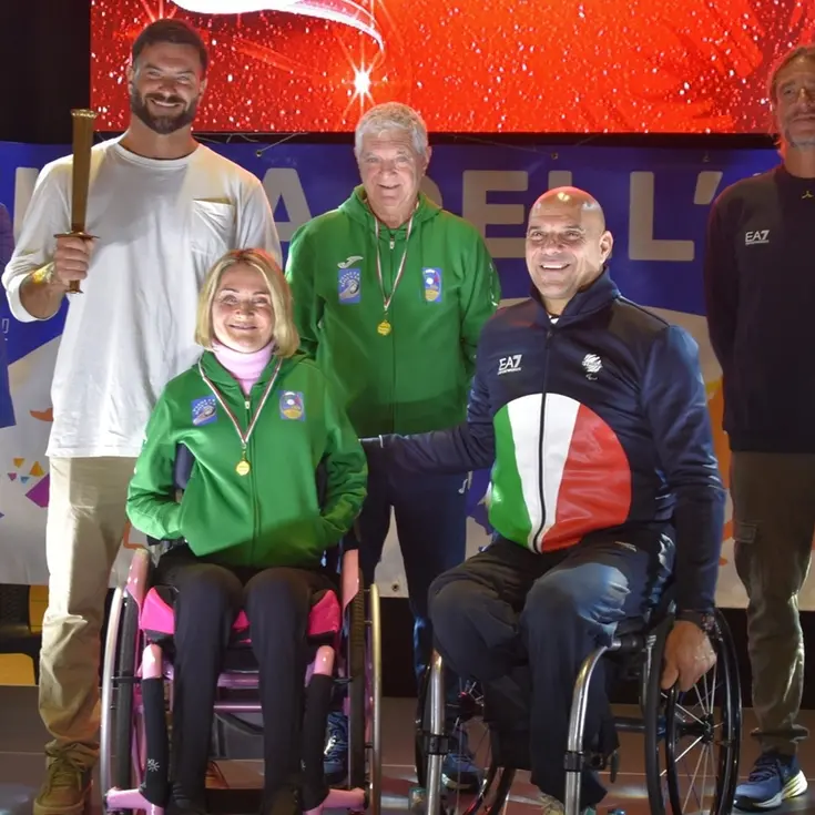 Il tedoforo Andrea Pellegrini al gran galà dello sport