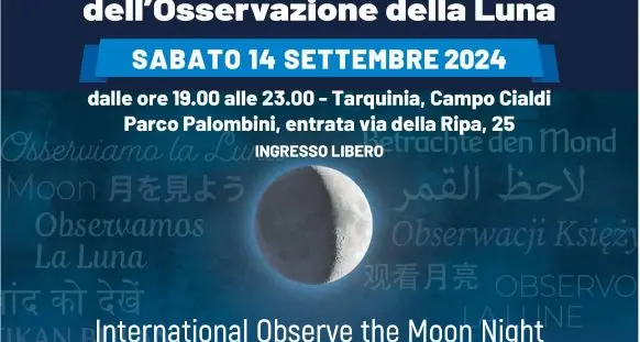 Notte internazionale di osservazione della luna: eventi a Tarquinia, Viterbo e Roma con il Grag