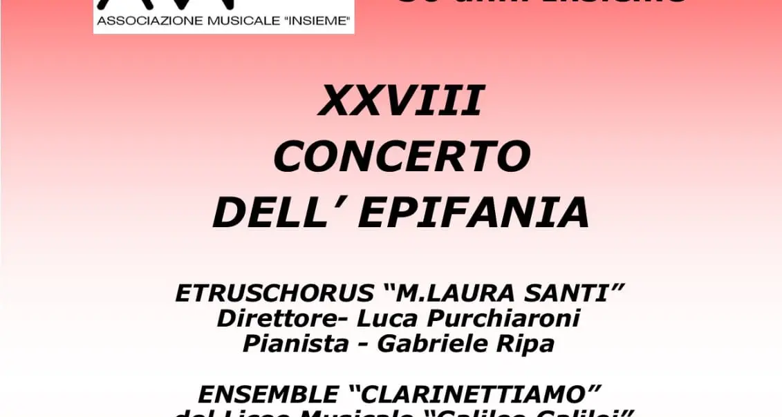 XXVIII concerto dell’Epifania: l’associazione \"Insieme\" celebra 30 anni di attività