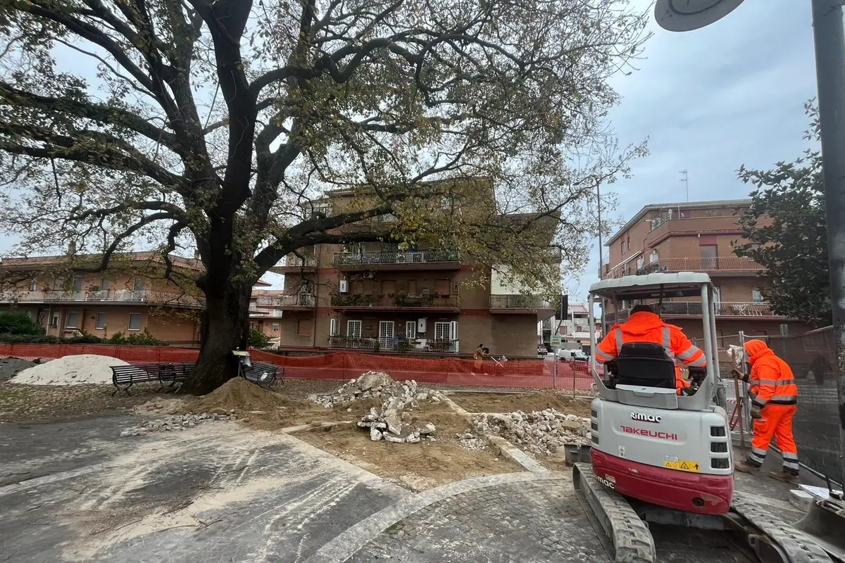 Lavori in corso alla Quercia di Largo Almunecar