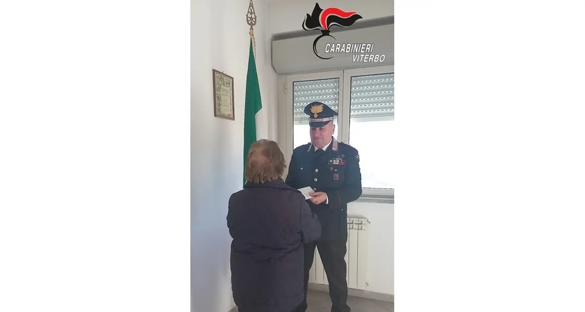 Canepina: truffata dal finto amico di suo nipote, i carabinieri le restituiscono i soldi
