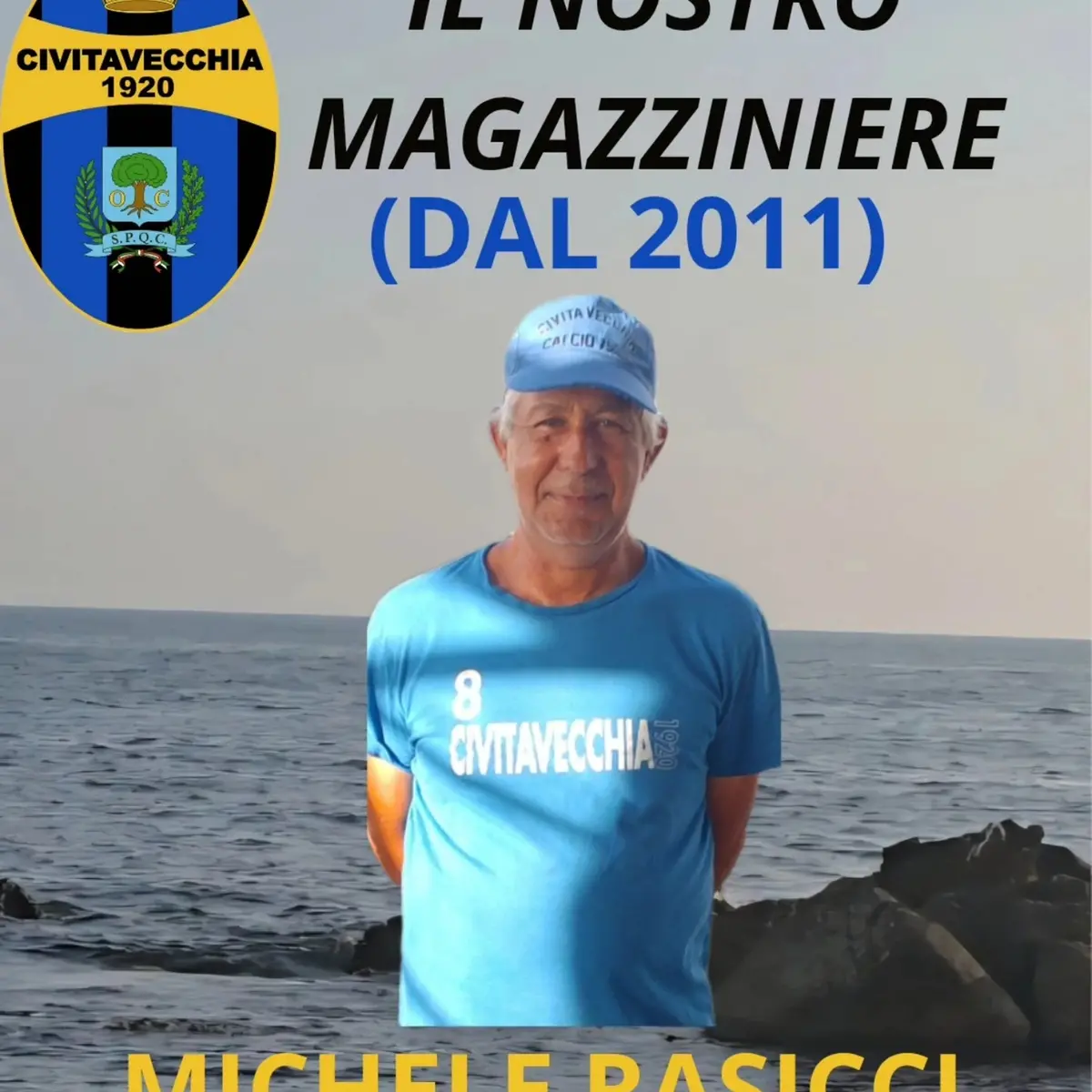 Il Civitavecchia omaggia il magazziniere “Michelino”