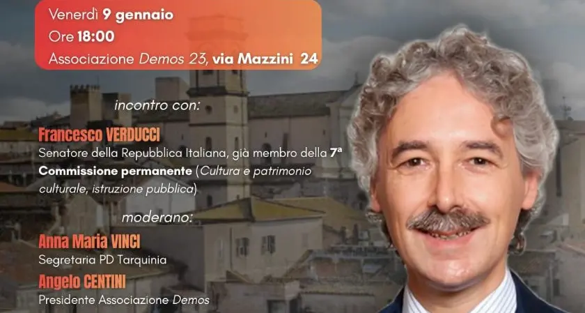 Il senatore Pd Francesco Verducci a Tarquinia venerdì 9 gennaio