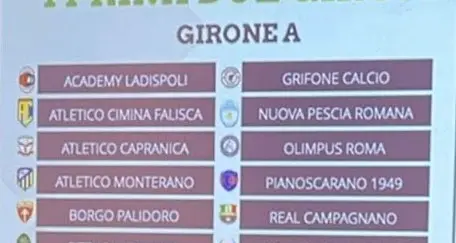 Cinque romane nel girone A: subito doppio derby per il Cerveteri