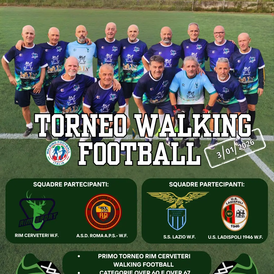A Cerveteri il primo torneo di Walking Football, il 3 gennaio arrivano Roma e Lazio