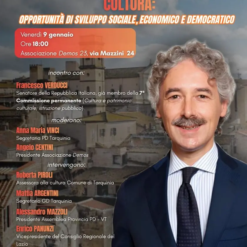 Il senatore Pd Francesco Verducci a Tarquinia venerdì 9 gennaio