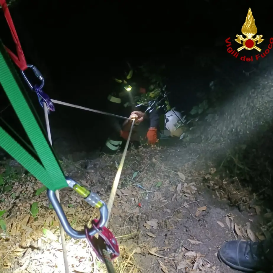 Scivola dal ponte e fa un volo di 20 metri, salvato dai vigili del fuoco