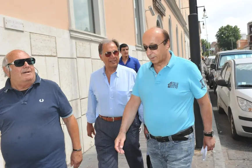 Checco Di Giorgio (a sinistra) con Guido Lupi e Luciano Moggi