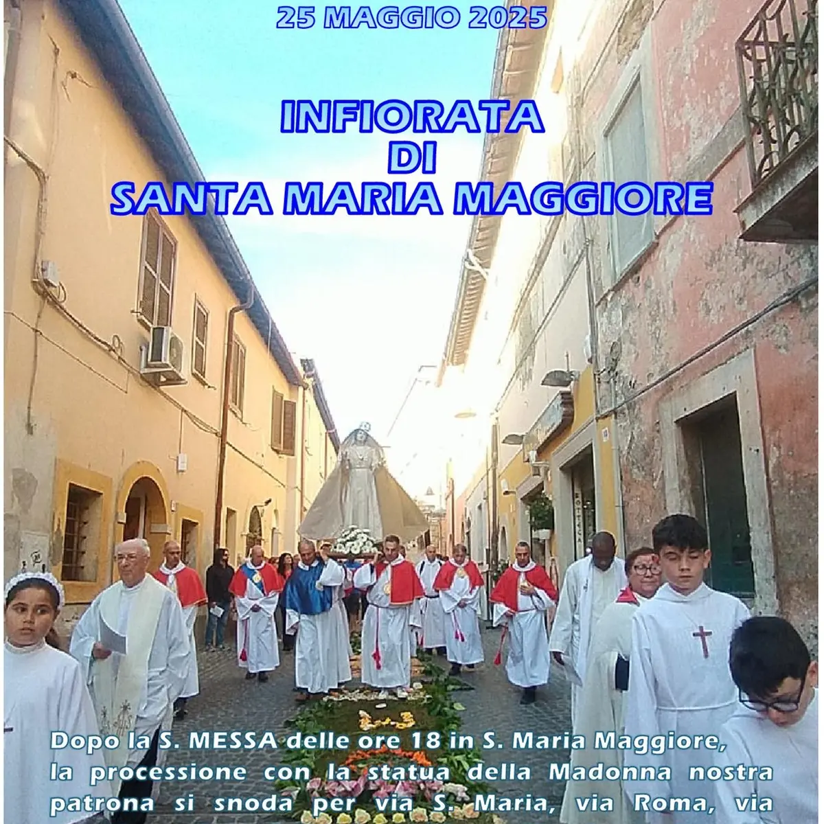 Oggi l’infiorata dedicata alla Madonna della parrocchia Santa Maria Maggiore