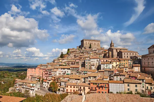 Soriano nel Cimino, Viterbo, Lazio, Italy: landscape of the ancient hill town with the medieval Orsini castle on the top , Getty Images/iStockphoto