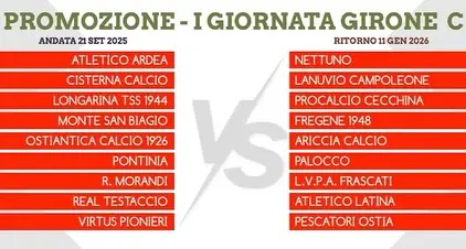 Sarà girone C per il Fregene: debutto il 21 settembre sul campo del Monte San Biagio