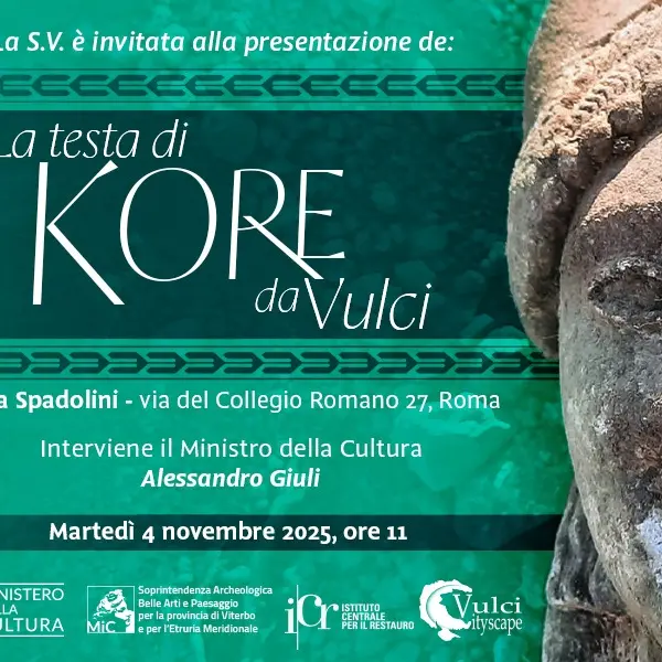 Rinvenuta nella città etrusca di Vulci la testa di una Kore in marmo