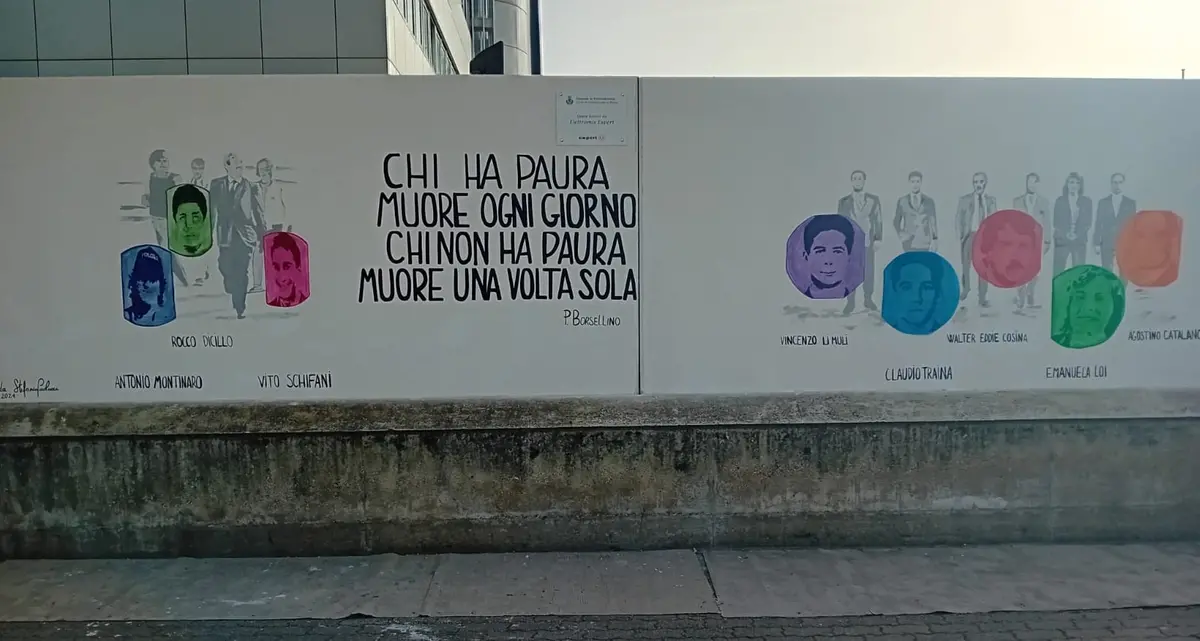 Due murales dedicati alla scorta di Falcone e Borsellino a via dell’Immacolata