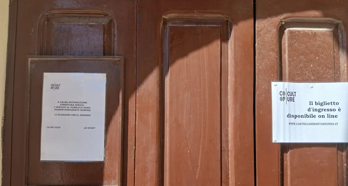 «Museo civico comunale del castello di S. Severa: chiusura forzata per mancanza d’acqua»