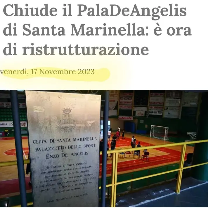 «Il PalaDeAngelis ancora inaccessibile a distanza di un anno»