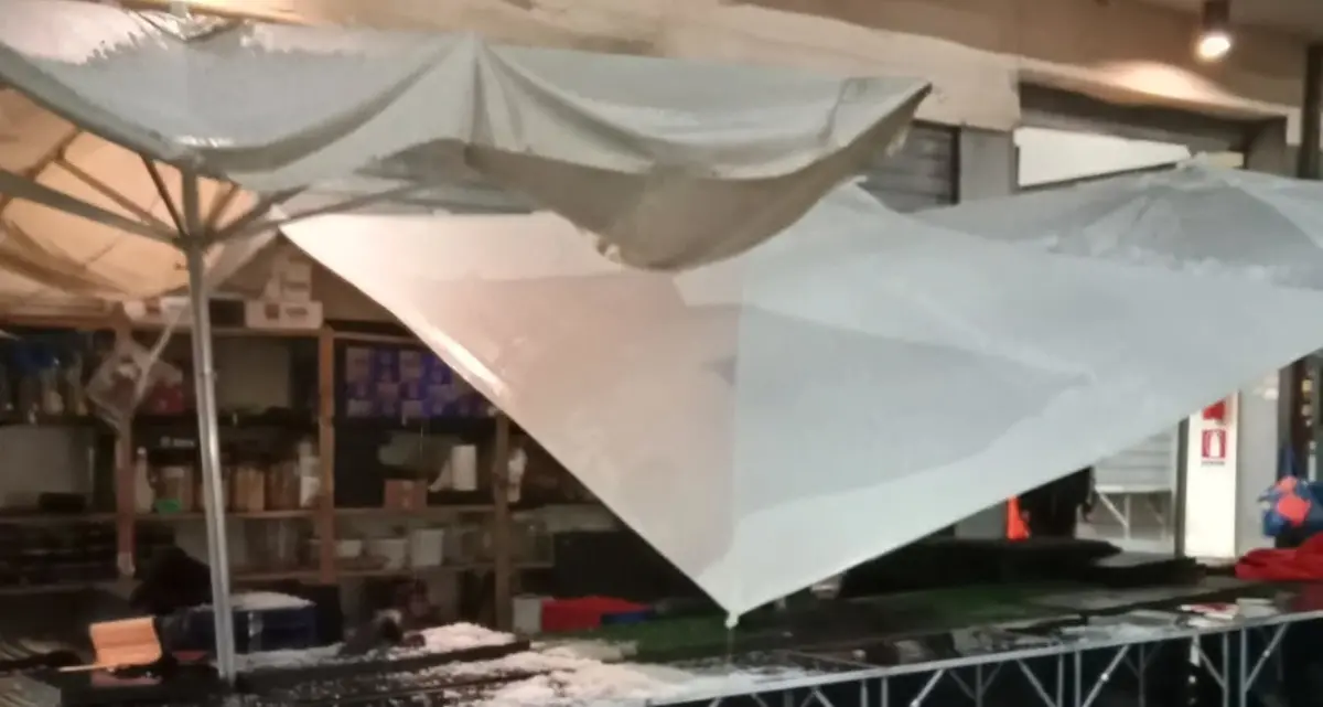 Grandine e maltempo, disagi al mercato