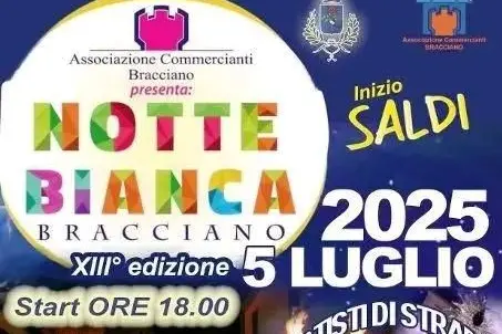 Bracciano, sabato 5 luglio la Notte Bianca con spettacoli, musica live, negozi aperti e intrattenimento per le vie del centro storico