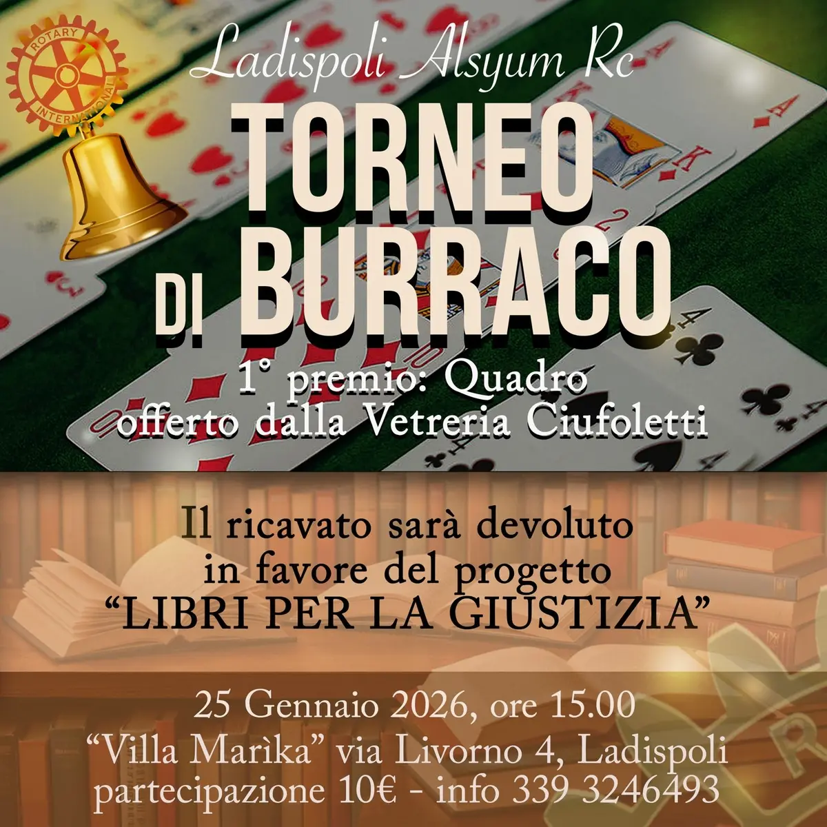 Rotary Club, un torneo di burraco per beneficienza