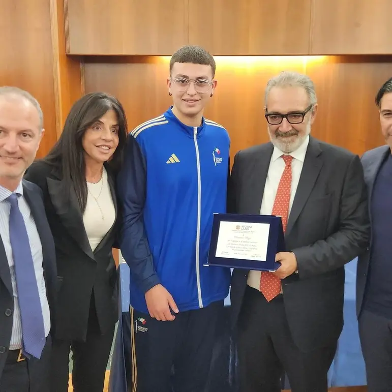 Damiano Rizzo premiato alla Regione Lazio