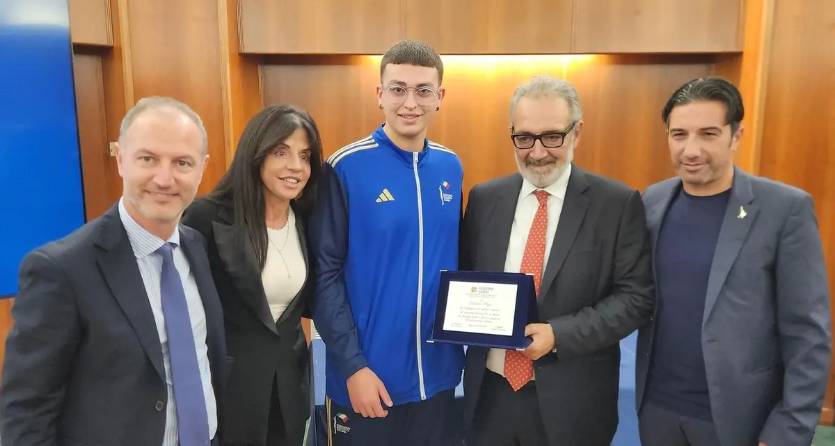 Damiano Rizzo premiato alla Regione Lazio