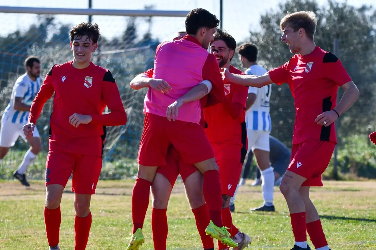 L\\u2019esultanza dei biancorossi (Foto Nicoletta Vittori)