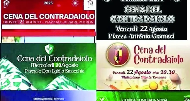 Allumiere, via alle cene del contradaiolo