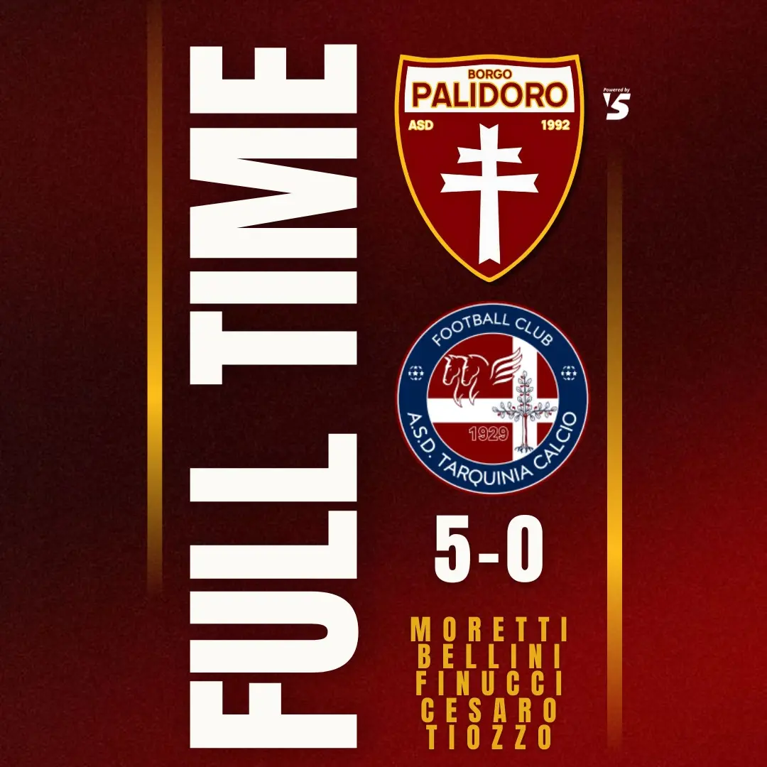Cinquina al Tarquinia: il Borgo Palidoro resta al 1° posto