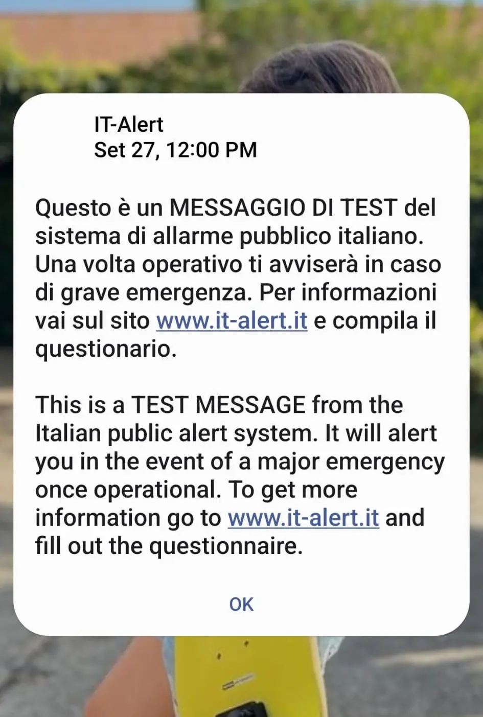 It-Alert: bene il test a Civitavecchia
