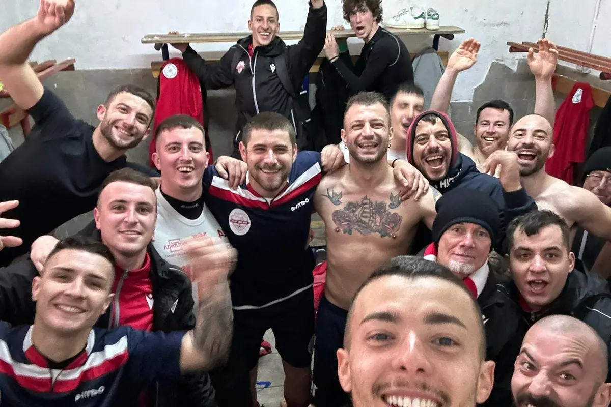 Il selfie post vittoria dei collinari dopo la vittoria contro la Leocon per 2-0