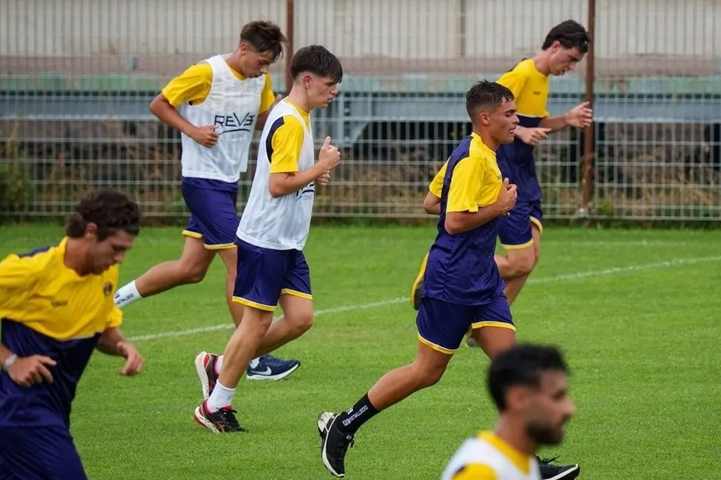 I gialloblu durante una seduta di allenamento