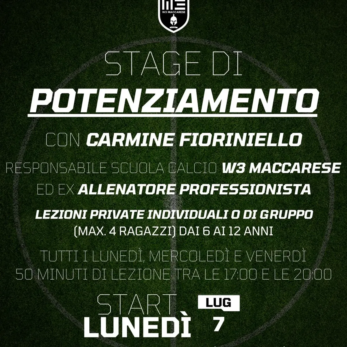 W3 Maccarese, prende forma lo stage di potenziamento con mister Fioriniello
