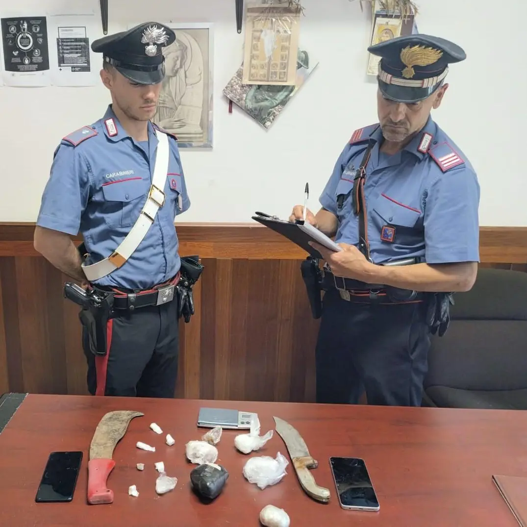 Droga e armi nascosti in un’area boschiva dei Monti della Tolfa: sequestrati dai carabinieri machete, hashish e cocaina