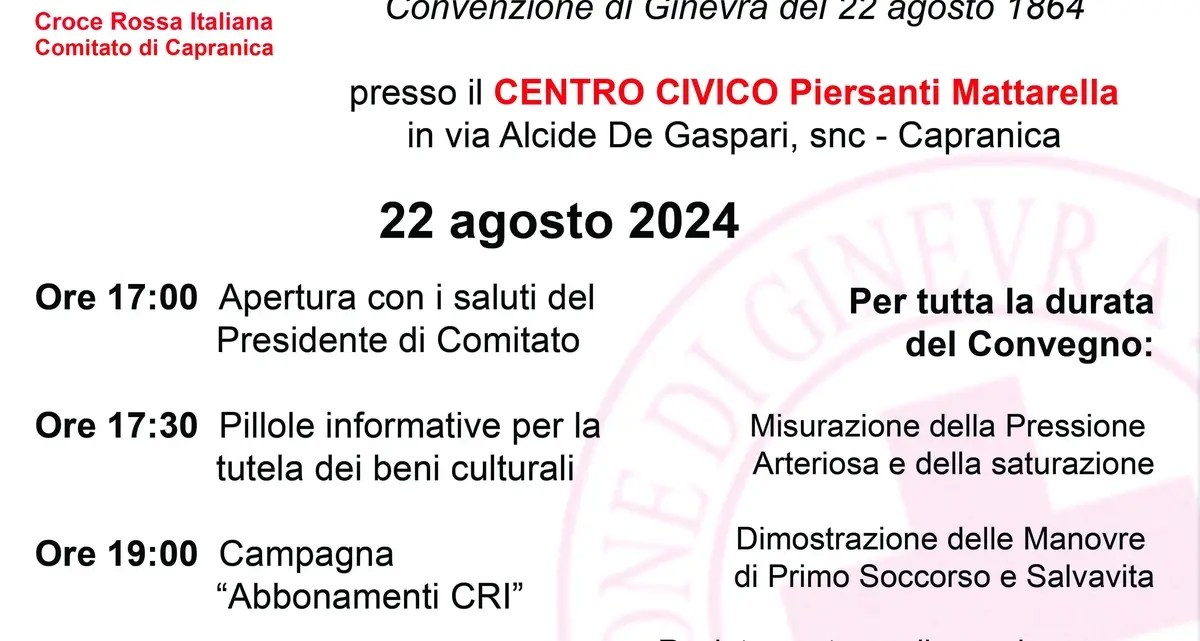 A Capranica festa per i 160 anni della Croce Rossa