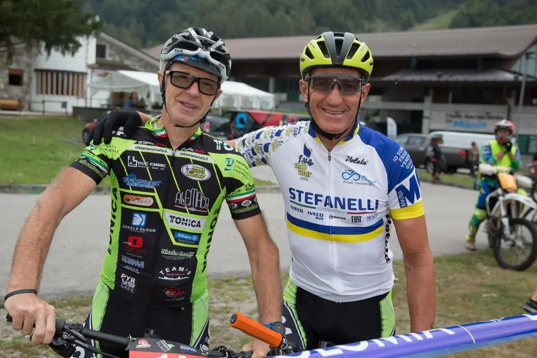 Michele Feltre e Gianfranco Mariuzzo prima della partenza a Claut (Pordenone)