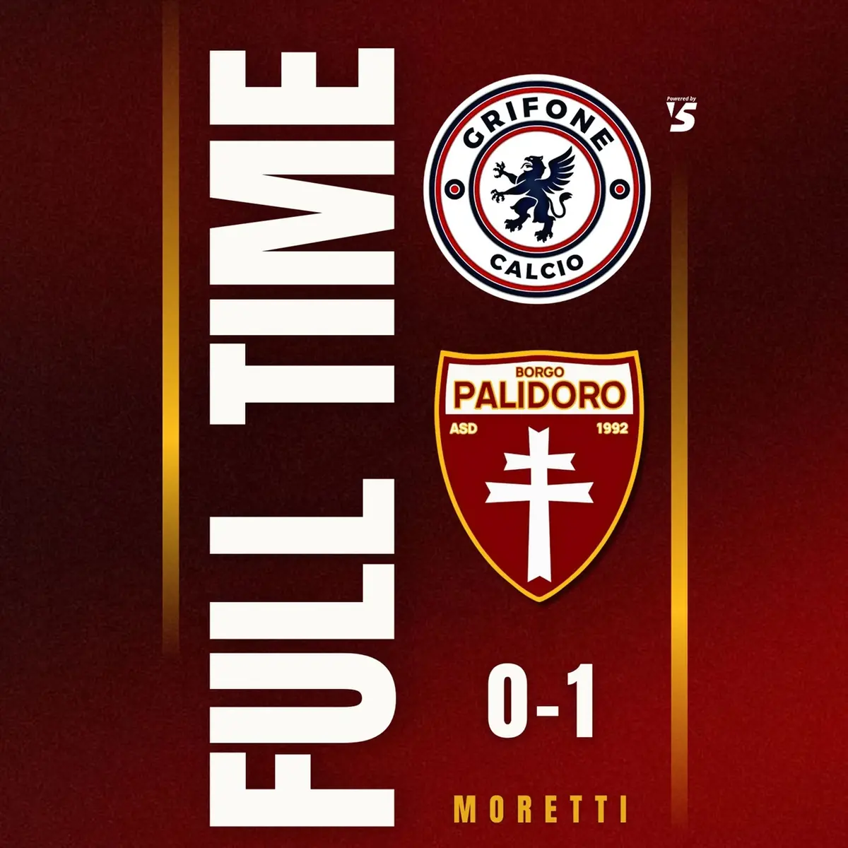 Il Borgo Palidoro trionfa con il Grifone 1-0 e torna in vetta