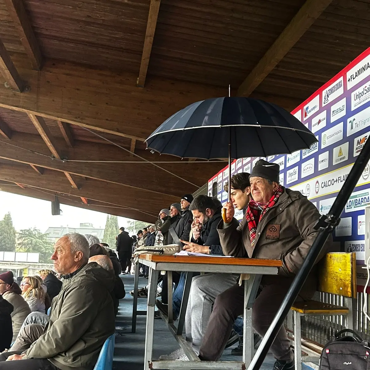 Flaminia Civita Castellana - Real Monterotondo: piove in tribuna stampa