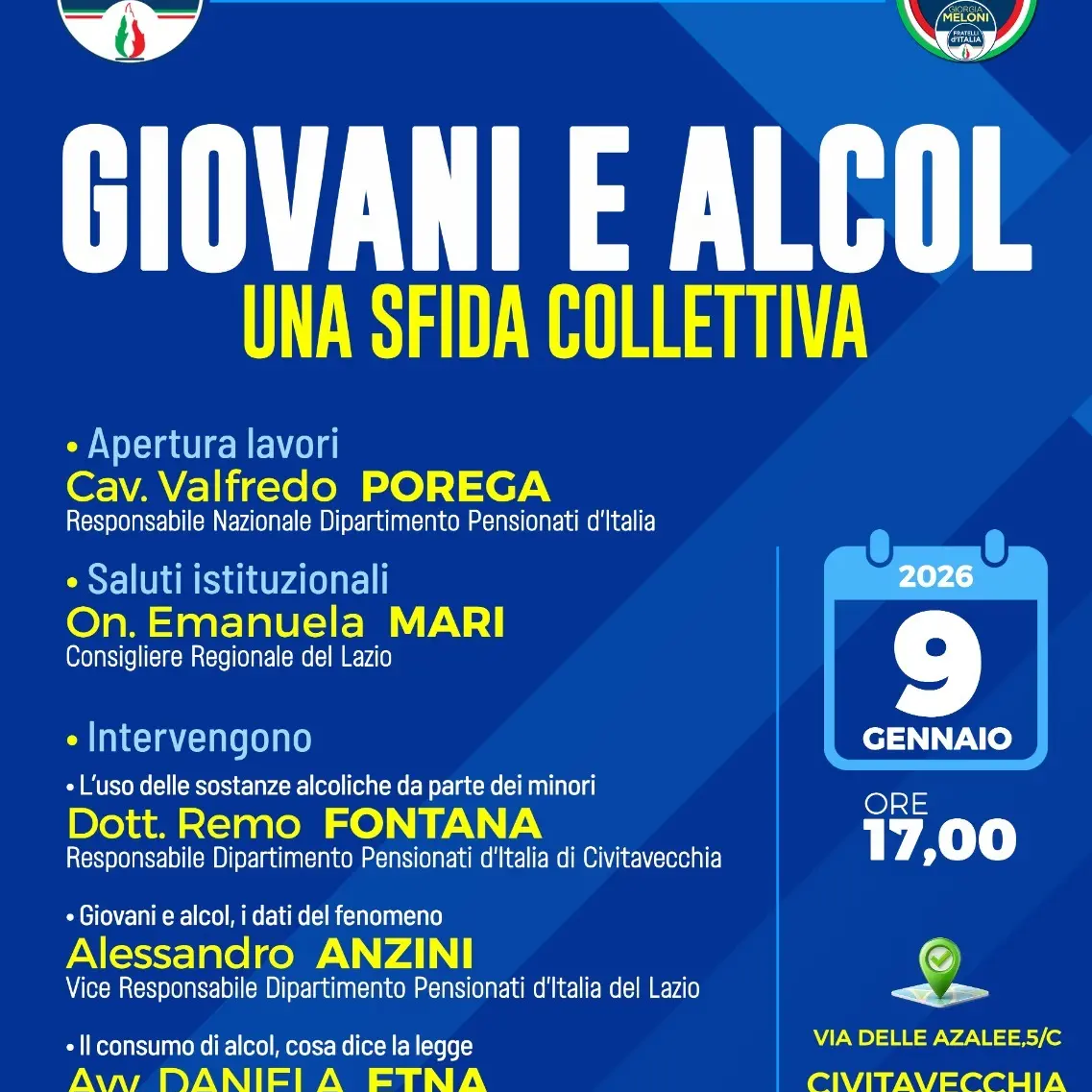 Emergenza giovani e alcool: incontro di informazione a Civitavecchia