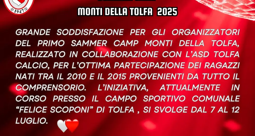 Tolfa, al via il primo Summer Camp