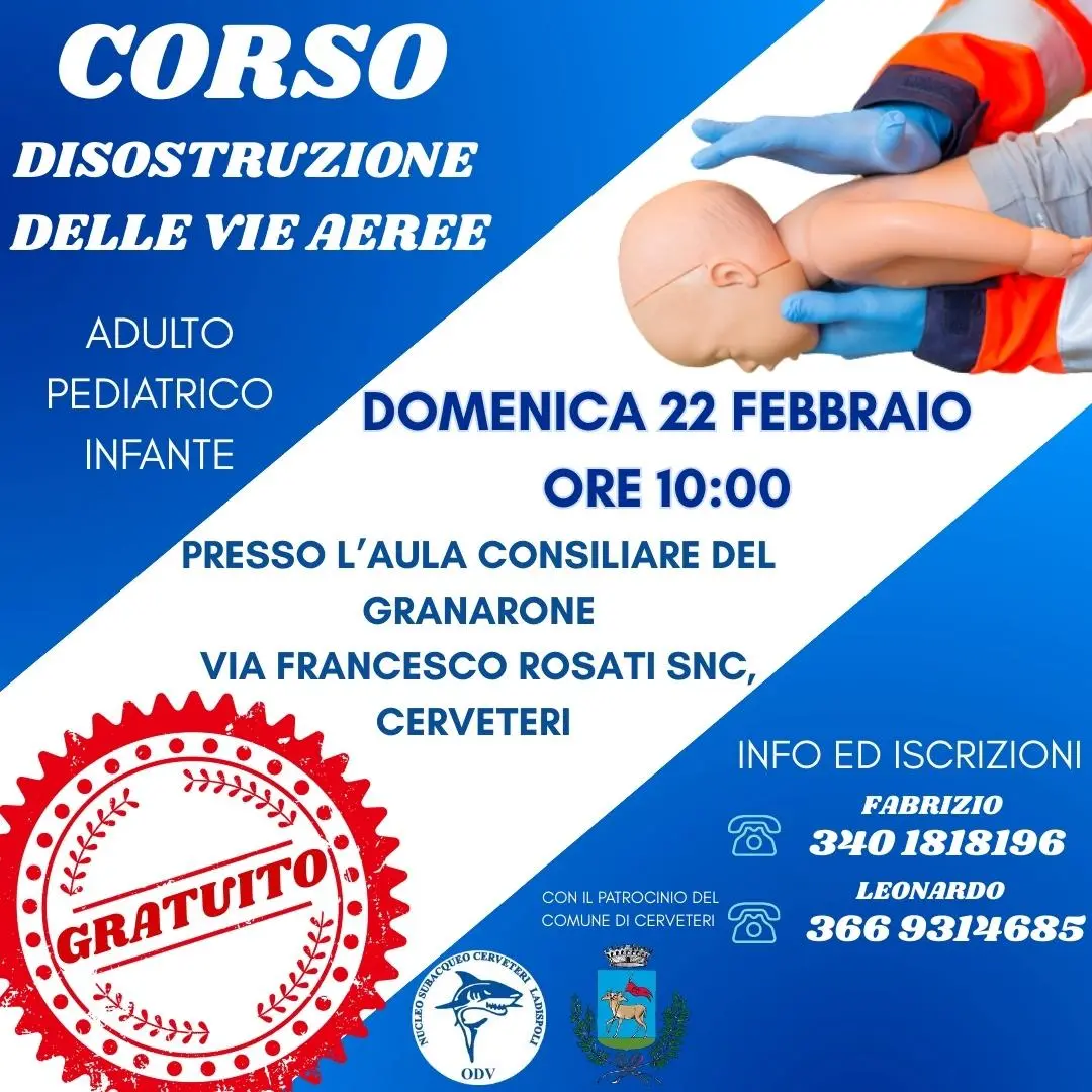 Al via il corso di disostruzione delle vie aeree
